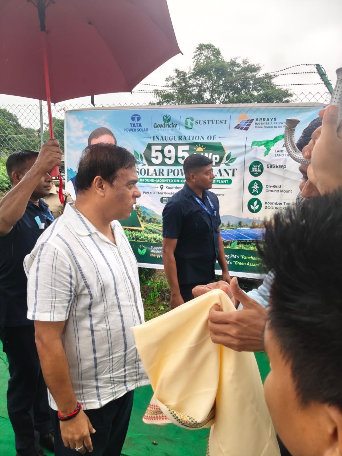 Gamosa felicitation of the Chief Minister at Koomber; solar work by Arrays Ingenieria (Ingenieria), ex-servicemen-led MSME